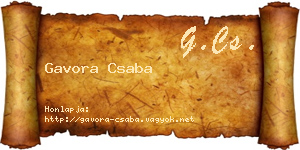 Gavora Csaba névjegykártya